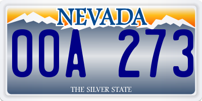 NV license plate 00A273