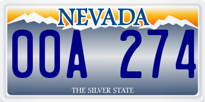 NV license plate 00A274