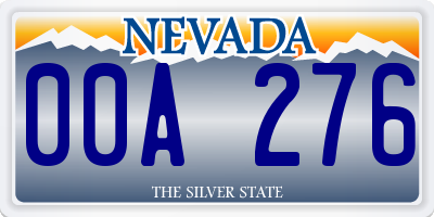 NV license plate 00A276