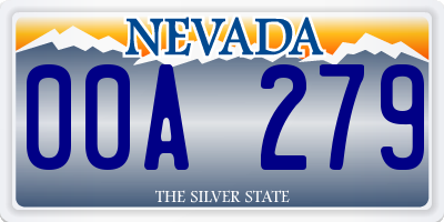 NV license plate 00A279