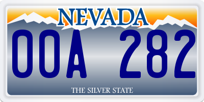 NV license plate 00A282