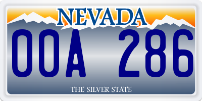 NV license plate 00A286