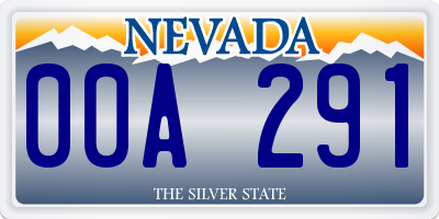 NV license plate 00A291