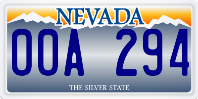 NV license plate 00A294