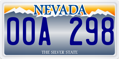 NV license plate 00A298