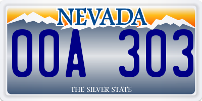 NV license plate 00A303