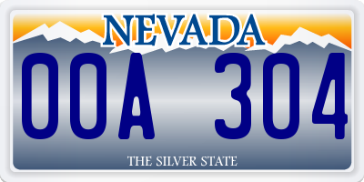 NV license plate 00A304