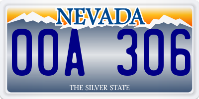 NV license plate 00A306