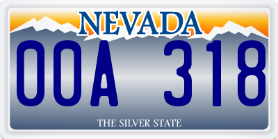 NV license plate 00A318