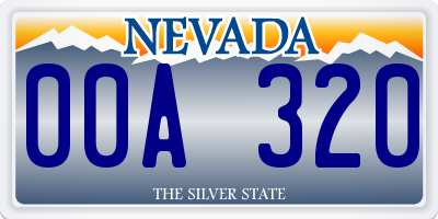 NV license plate 00A320