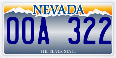 NV license plate 00A322