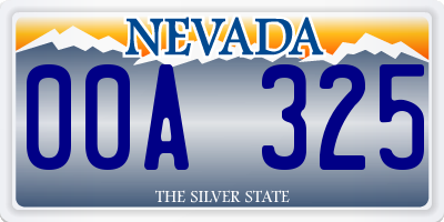 NV license plate 00A325