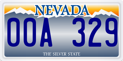 NV license plate 00A329