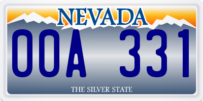 NV license plate 00A331