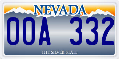 NV license plate 00A332