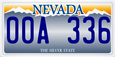 NV license plate 00A336