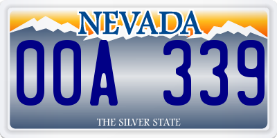 NV license plate 00A339