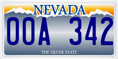 NV license plate 00A342