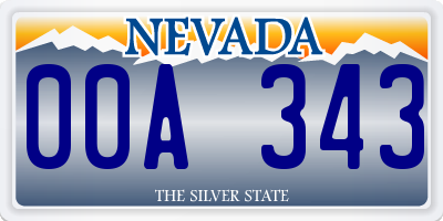 NV license plate 00A343