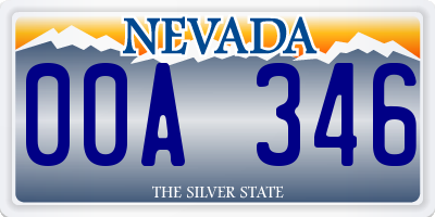 NV license plate 00A346