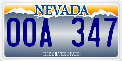 NV license plate 00A347