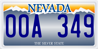 NV license plate 00A349