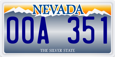 NV license plate 00A351