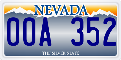 NV license plate 00A352