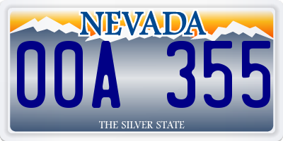 NV license plate 00A355