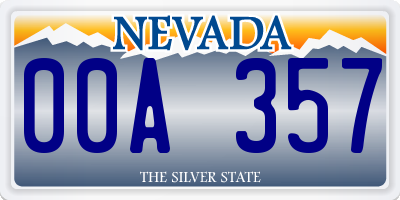 NV license plate 00A357