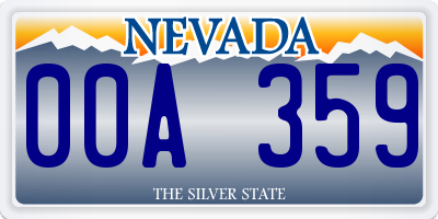 NV license plate 00A359