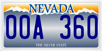 NV license plate 00A360