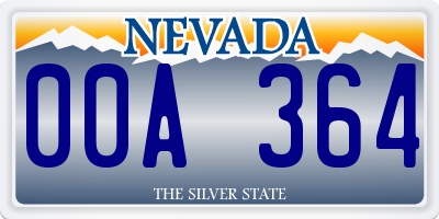 NV license plate 00A364