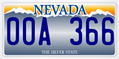 NV license plate 00A366