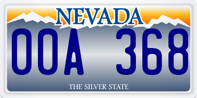 NV license plate 00A368