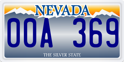 NV license plate 00A369