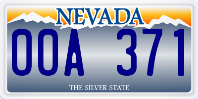 NV license plate 00A371