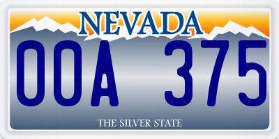 NV license plate 00A375