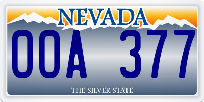 NV license plate 00A377