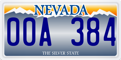 NV license plate 00A384