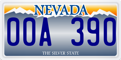 NV license plate 00A390