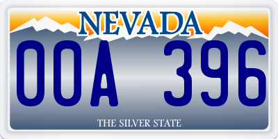 NV license plate 00A396