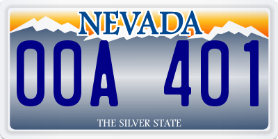 NV license plate 00A401