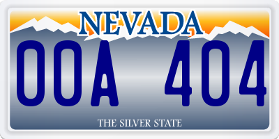 NV license plate 00A404