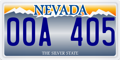 NV license plate 00A405