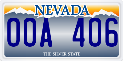 NV license plate 00A406