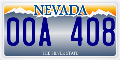 NV license plate 00A408