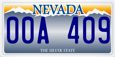 NV license plate 00A409