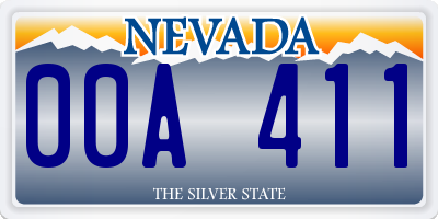 NV license plate 00A411