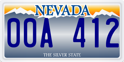 NV license plate 00A412